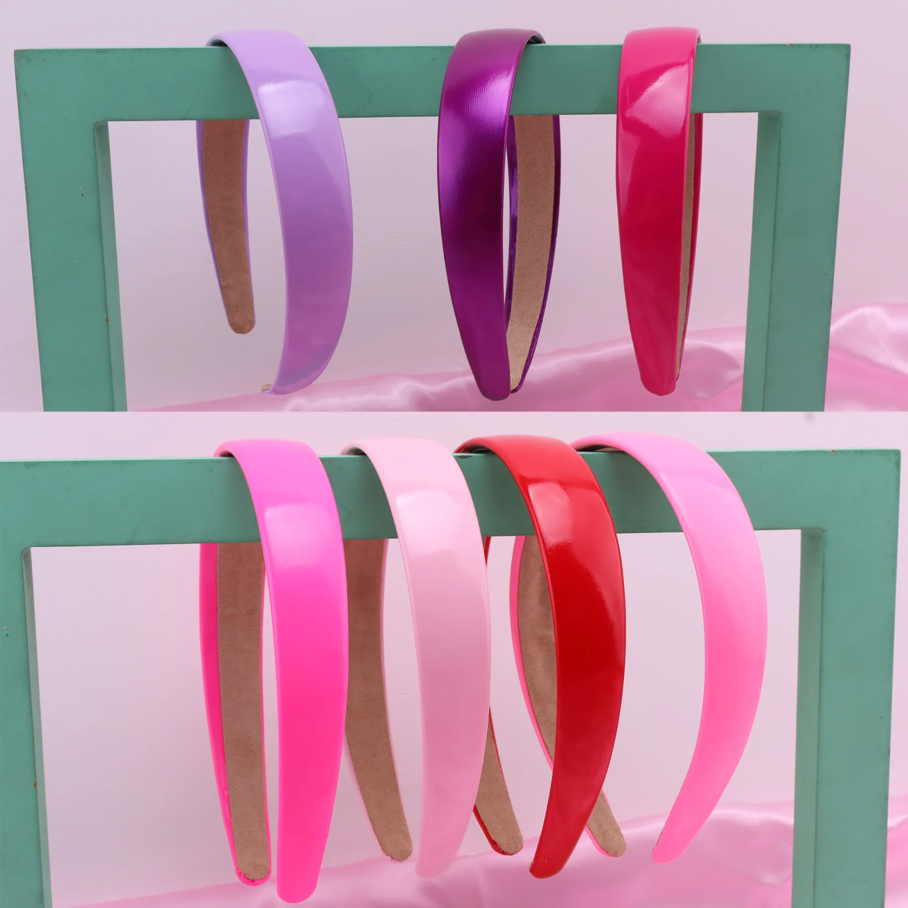 Colorful PU Headband 2.5CM Wide Headbands for Women Bright Color Soft Elastic Hair Hoop Girls Assorted Colors Hair Accessories