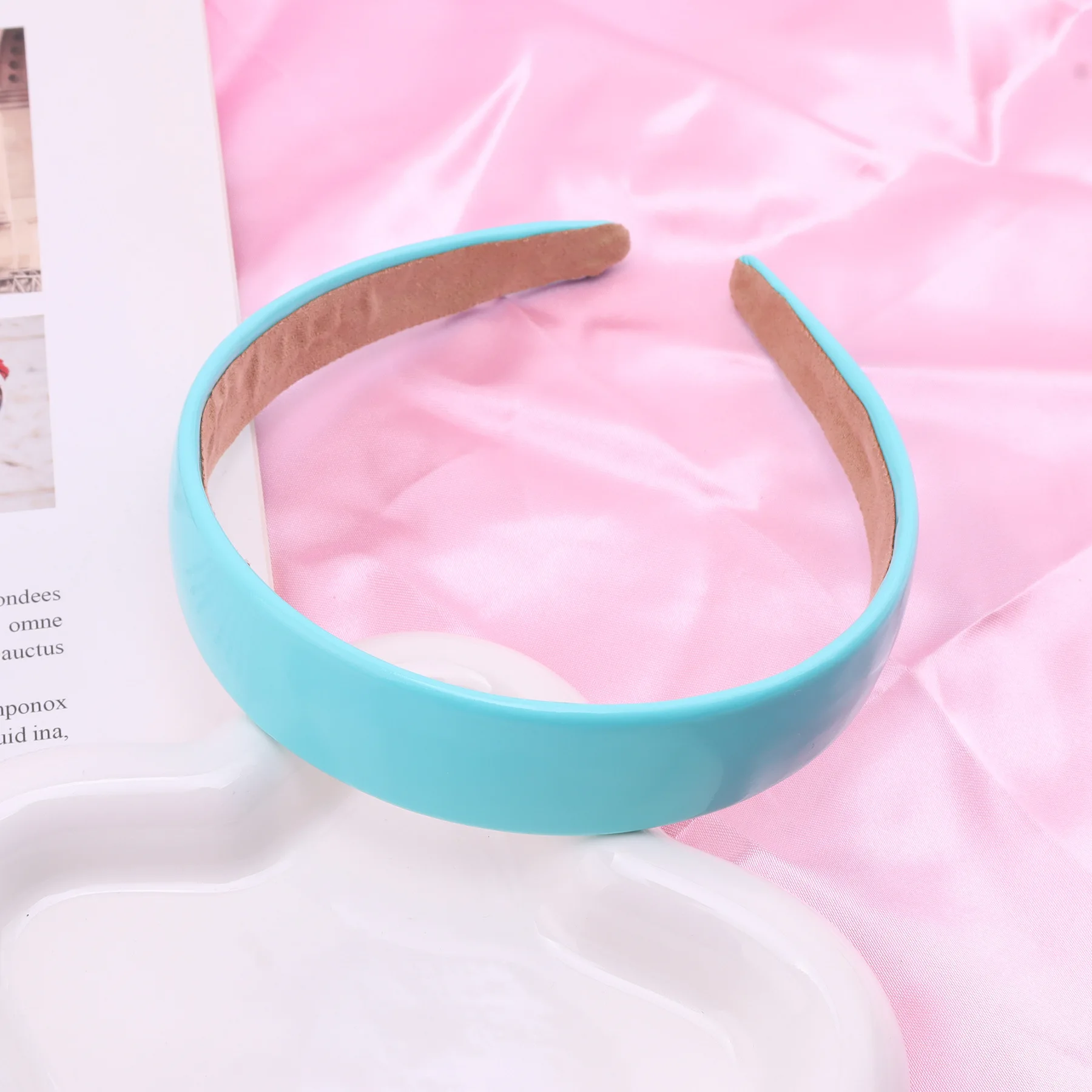 Colorful PU Headband 2.5CM Wide Headbands for Women Bright Color Soft Elastic Hair Hoop Girls Assorted Colors Hair Accessories
