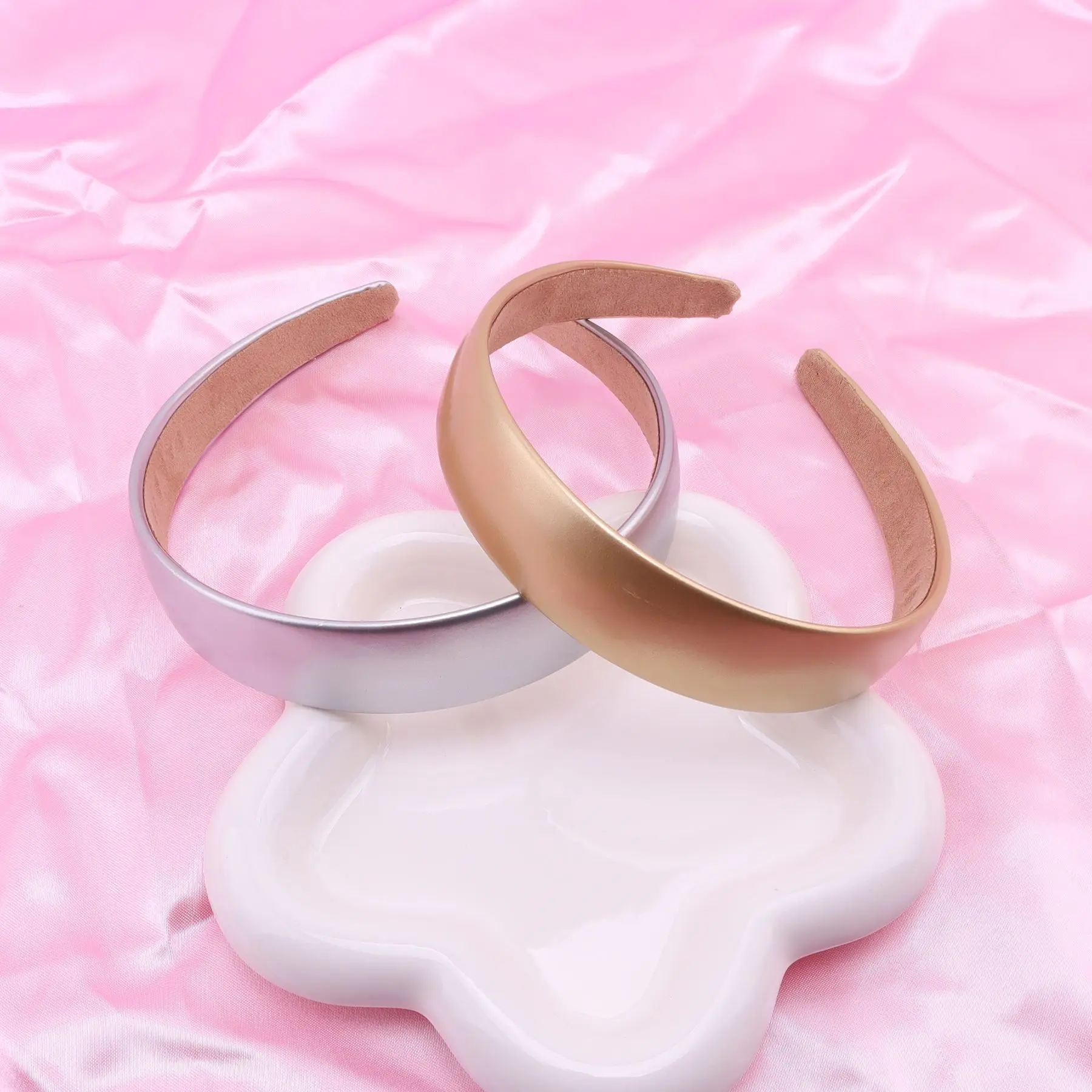 Colorful PU Headband 2.5CM Wide Headbands for Women Bright Color Soft Elastic Hair Hoop Girls Assorted Colors Hair Accessories