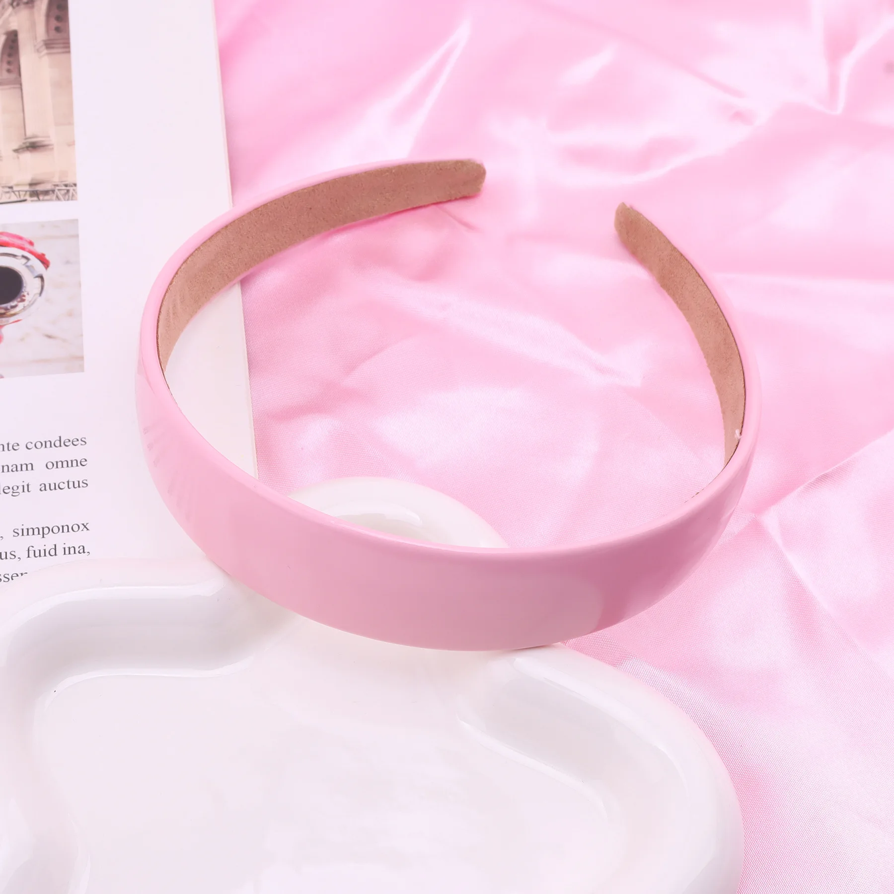 Colorful PU Headband 2.5CM Wide Headbands for Women Bright Color Soft Elastic Hair Hoop Girls Assorted Colors Hair Accessories