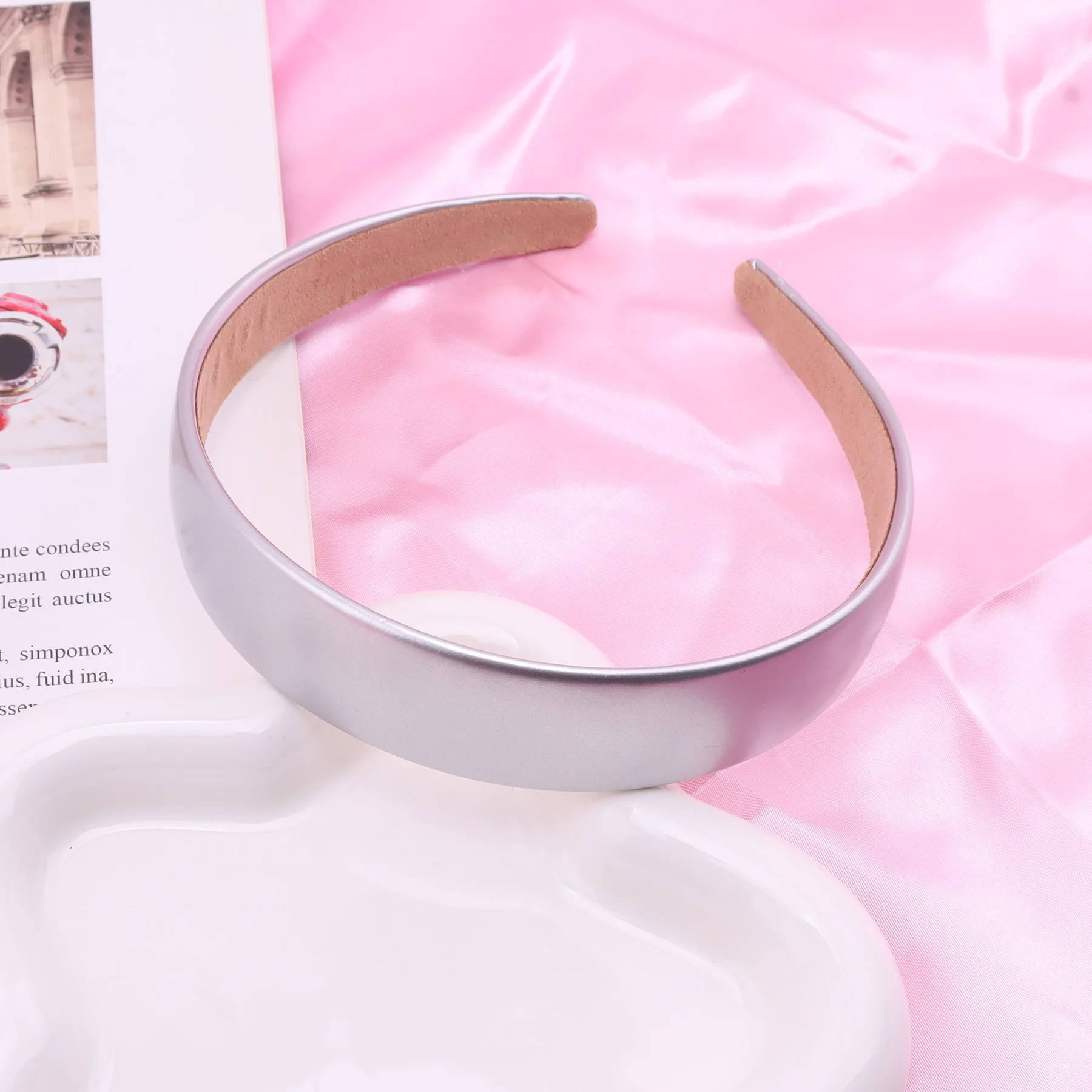 Colorful PU Headband 2.5CM Wide Headbands for Women Bright Color Soft Elastic Hair Hoop Girls Assorted Colors Hair Accessories