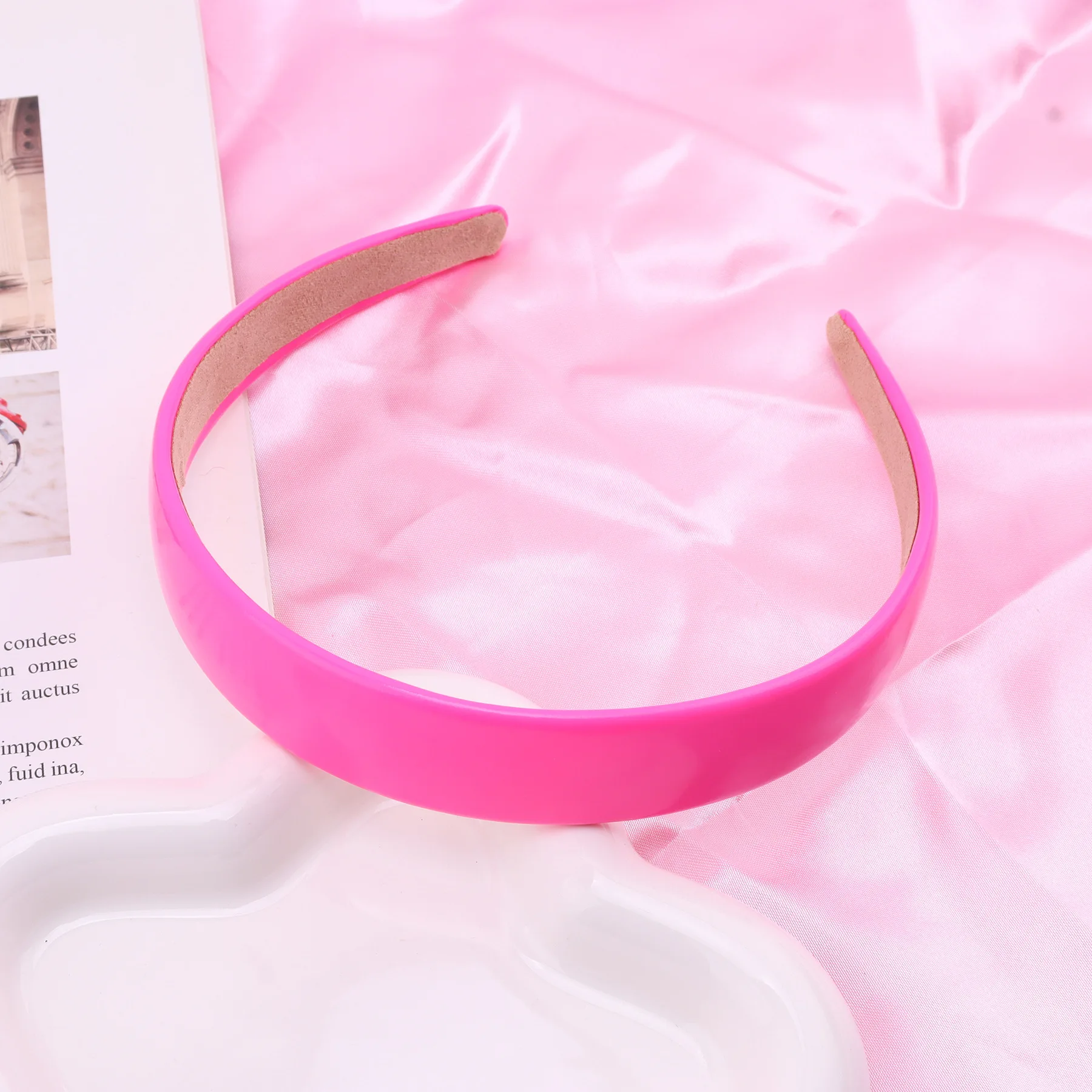Colorful PU Headband 2.5CM Wide Headbands for Women Bright Color Soft Elastic Hair Hoop Girls Assorted Colors Hair Accessories