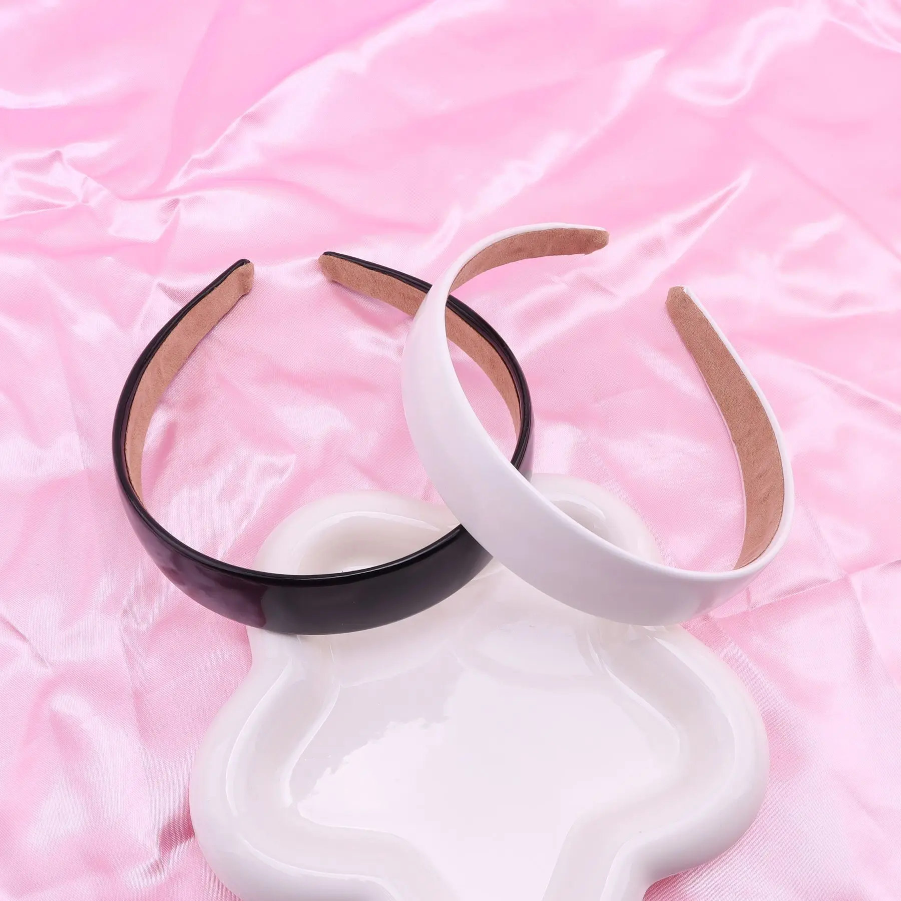 Colorful PU Headband 2.5CM Wide Headbands for Women Bright Color Soft Elastic Hair Hoop Girls Assorted Colors Hair Accessories