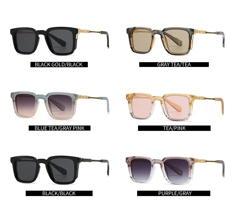 Classic Vintage Square Sunglasses Women For Men Male Sun Glasses Punk Popular Luxury Brand Designer Steampunk Driving Eyewear