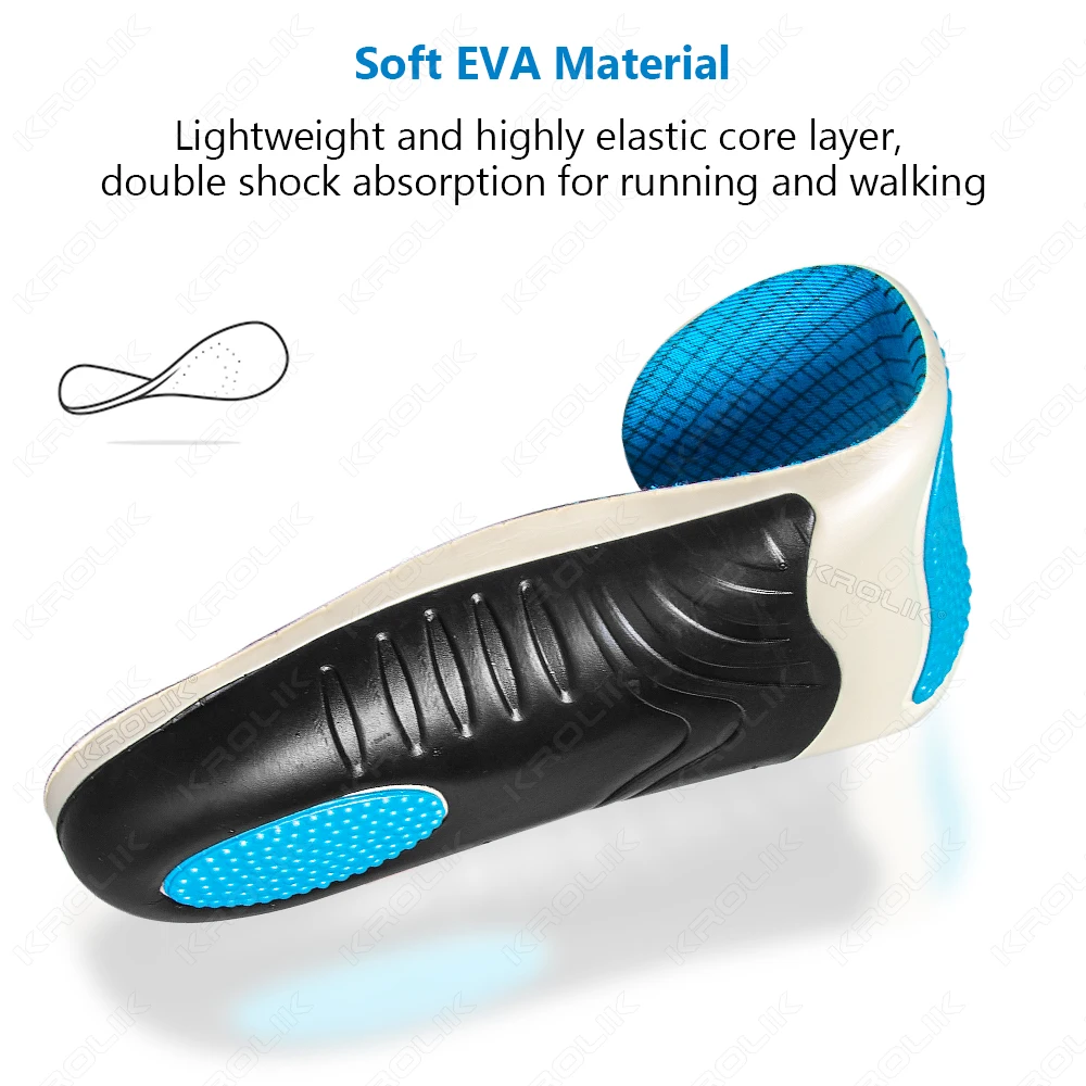 UPAKME Sports Shoe Insoles for Men & Women Plantar Fasciitis Orthotic Insert Shock Absorbing Anti Fatigue for Walking and Runing