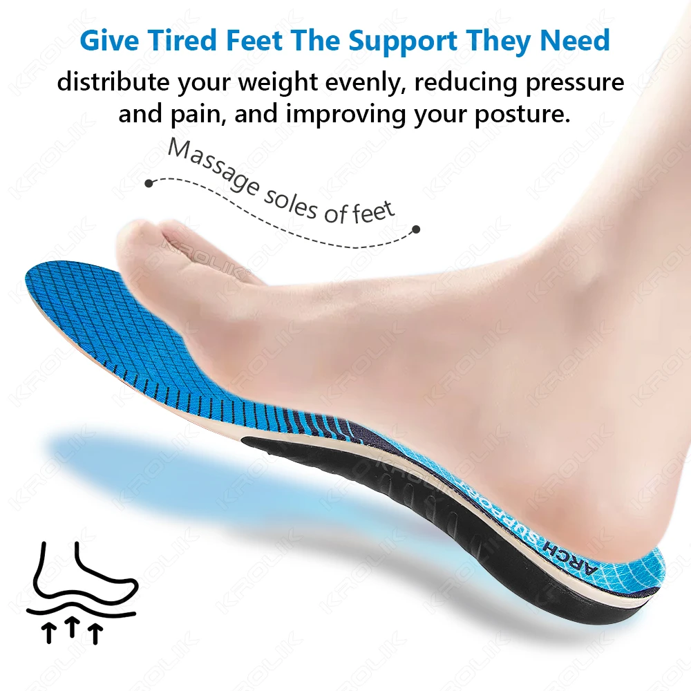 UPAKME Sports Shoe Insoles for Men & Women Plantar Fasciitis Orthotic Insert Shock Absorbing Anti Fatigue for Walking and Runing