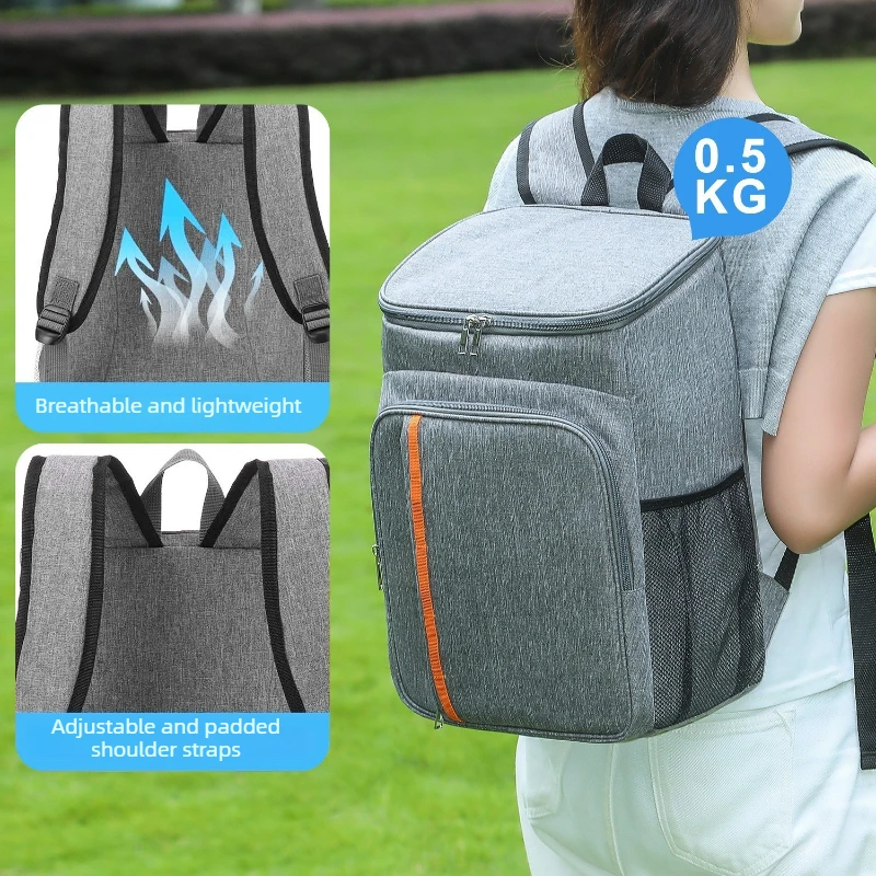 18L Portable Thermal Lunch Bag Food Box Durable Waterproof Cooler Ice Insulated Case Camping Dinner Storage Oxford Backpack