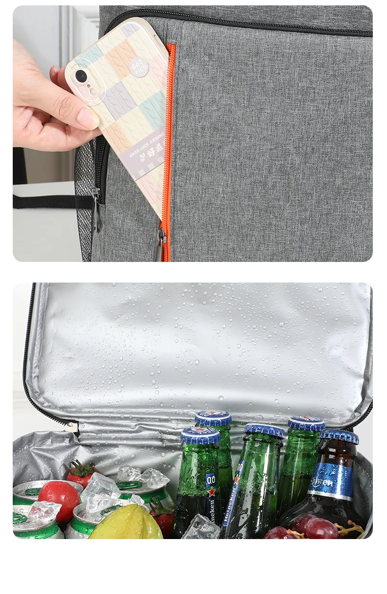 18L Portable Thermal Lunch Bag Food Box Durable Waterproof Cooler Ice Insulated Case Camping Dinner Storage Oxford Backpack