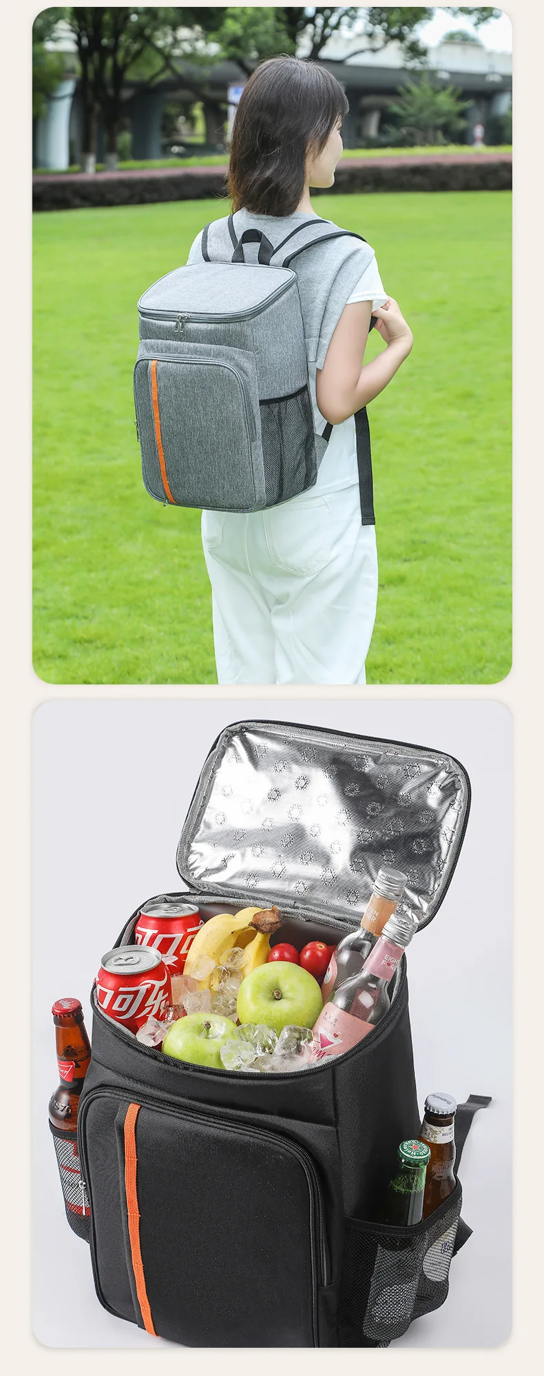 18L Portable Thermal Lunch Bag Food Box Durable Waterproof Cooler Ice Insulated Case Camping Dinner Storage Oxford Backpack