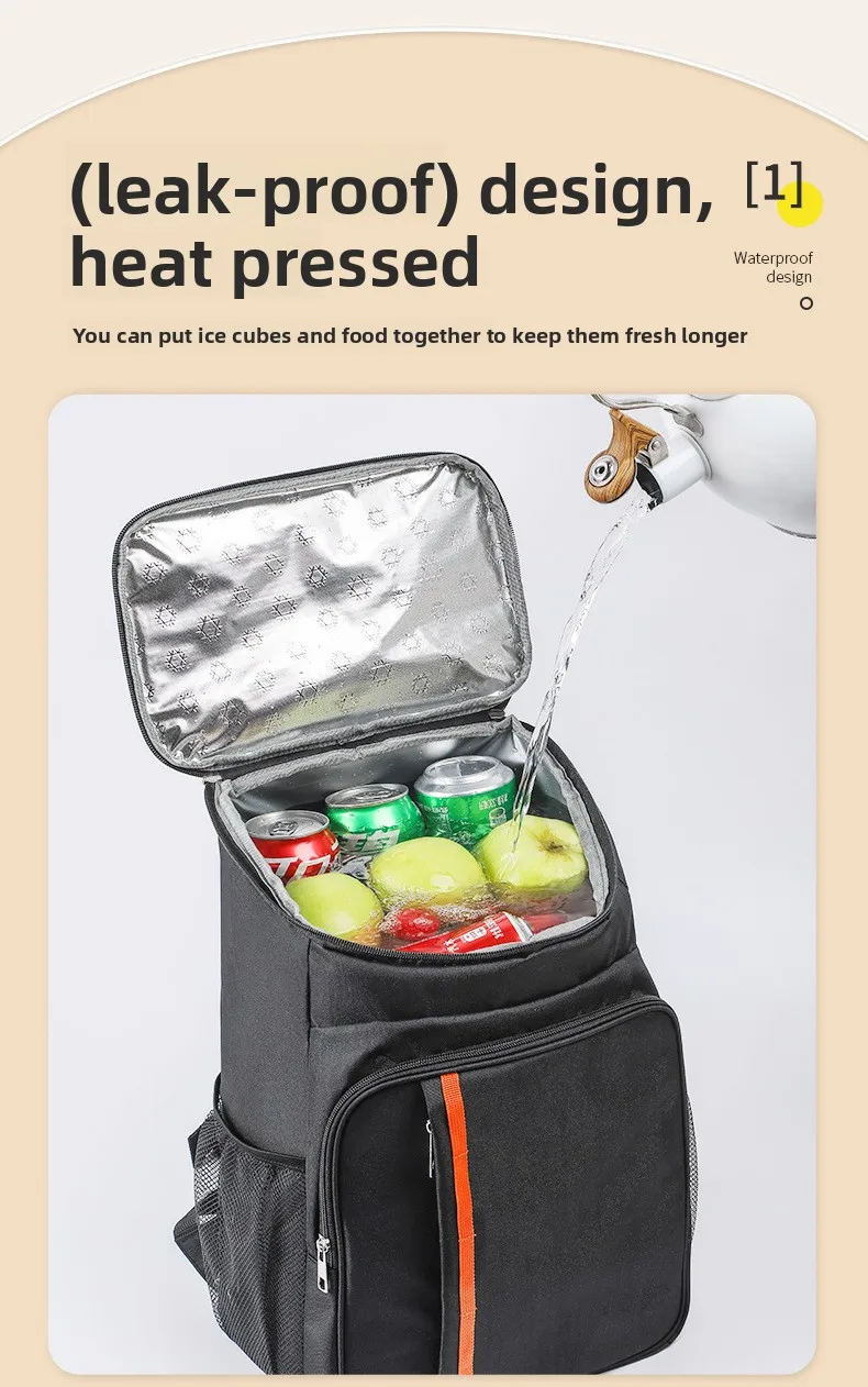 18L Portable Thermal Lunch Bag Food Box Durable Waterproof Cooler Ice Insulated Case Camping Dinner Storage Oxford Backpack