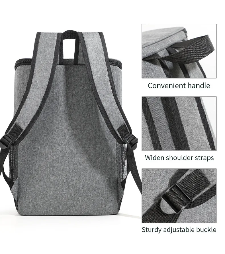 18L Portable Thermal Lunch Bag Food Box Durable Waterproof Cooler Ice Insulated Case Camping Dinner Storage Oxford Backpack