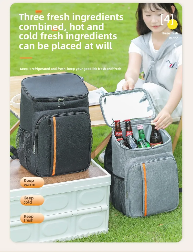 18L Portable Thermal Lunch Bag Food Box Durable Waterproof Cooler Ice Insulated Case Camping Dinner Storage Oxford Backpack