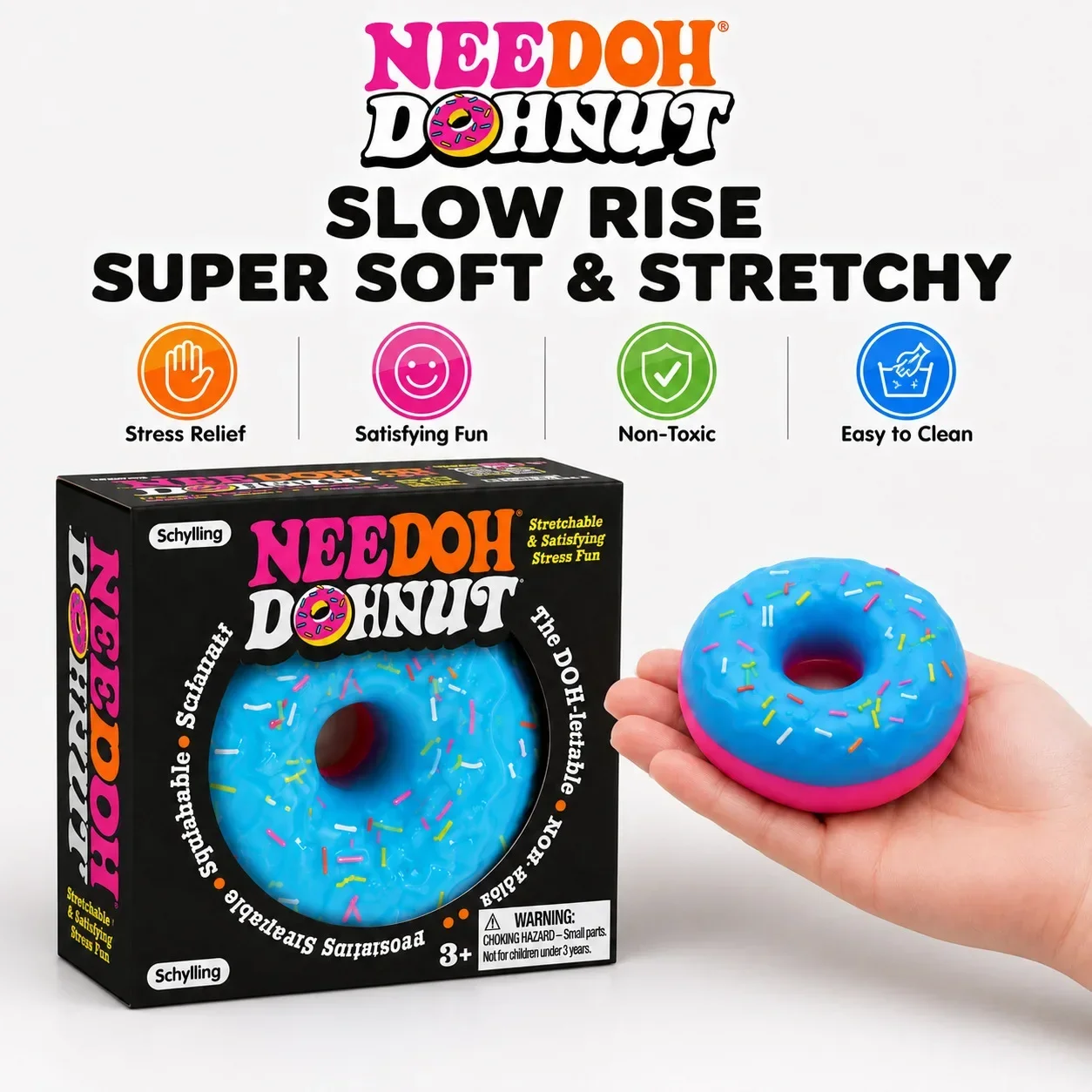 NeeDoh Donut Pinch Music Maltose Rebound Stress Relieving Toy Stress Relieving Toy Stress Relieving Toy for Life and Work
