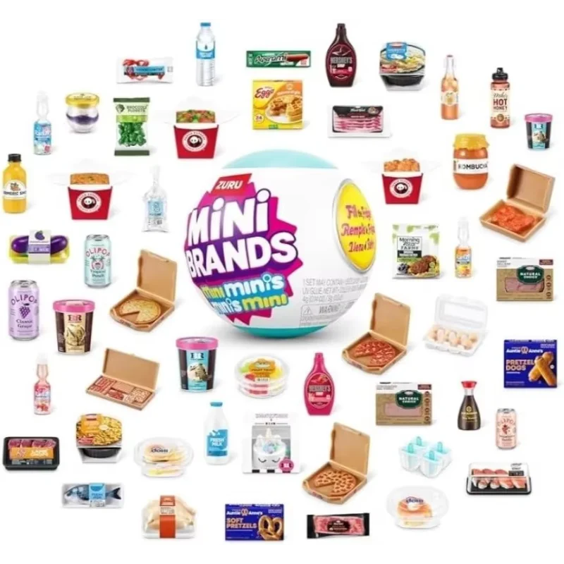New ZURU Mini Brands Refrigerator Ball Surprise Blind Box Super Mini Snacks Toys For Role Play Home Dollhouse Furniture Gift
