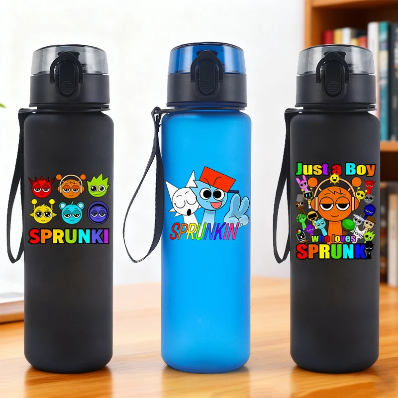 650ml Incredibox Plastic Water Cup Game Theme Sprunki Print Kettle Student Portable Large Capacity Sports Water Bottle Hot Gifts
