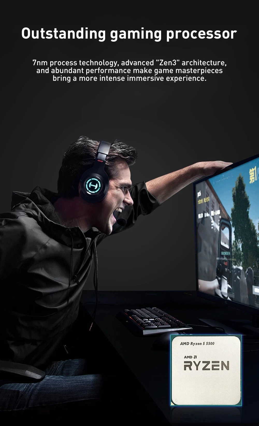 original CPU processor AMD Ryzen 5 CPU processor 5500 gaming CPU processor AM4 65W 7nm L3=16M DDR4 R5 5500 gaming processor