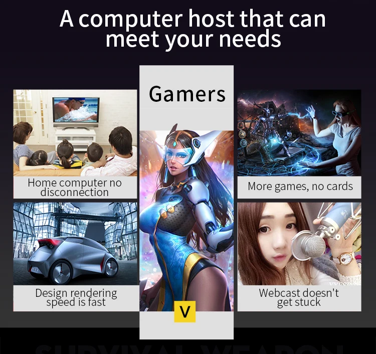 AOTESIER Gaming PC Core I7 CPU With 8G /16G RAM 256G SSD HD4600 ATX/ITX/M-ATX Full View Side Panel Temper Glass Front PC Gamer