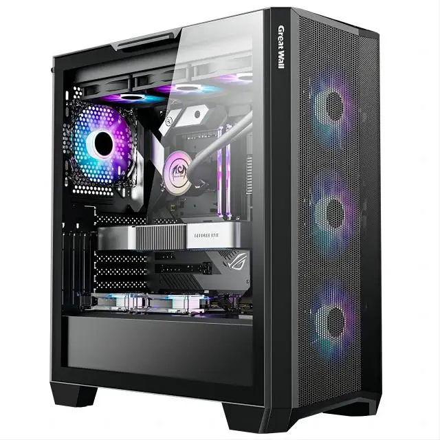 AOTESIER Gaming PC Core I7 CPU With 8G /16G RAM 256G SSD HD4600 ATX/ITX/M-ATX Full View Side Panel Temper Glass Front PC Gamer