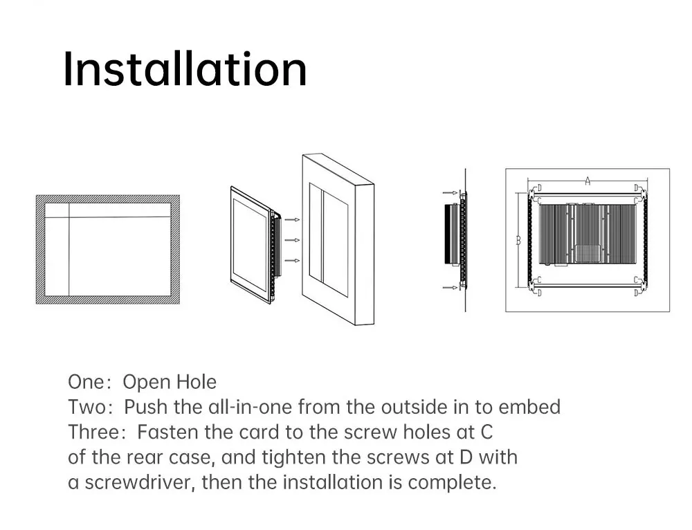 8~23.8 Inch Touch Industrial Screen IP65 Touch Screen Integrated Pc Industrial Embedded Panel PC TouchScreen Monitor