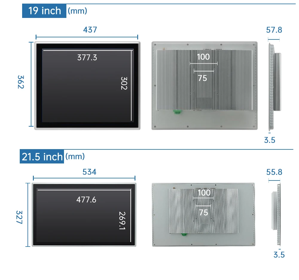 8~23.8 Inch Touch Industrial Screen IP65 Touch Screen Integrated Pc Industrial Embedded Panel PC TouchScreen Monitor