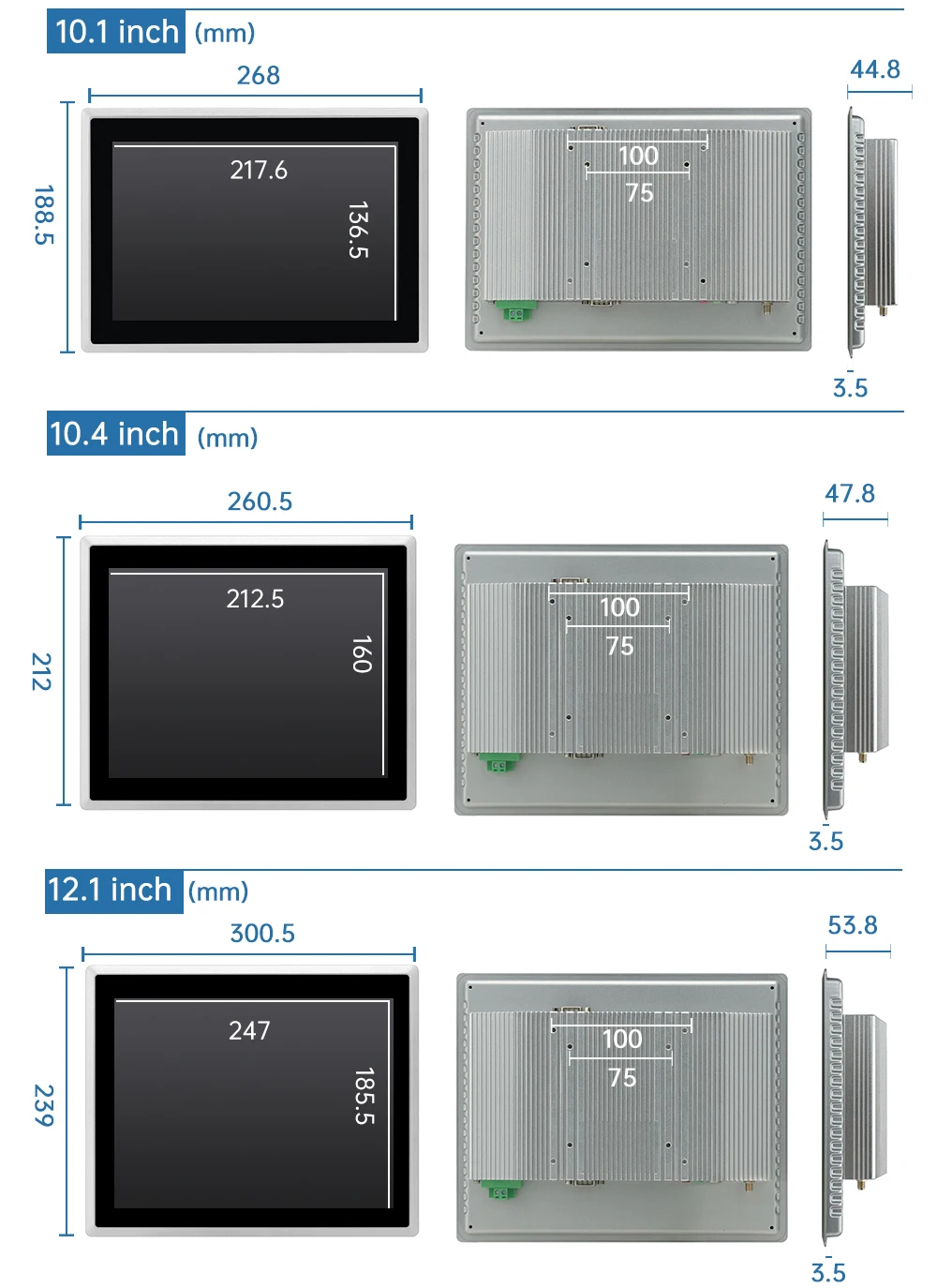 8~23.8 Inch Touch Industrial Screen IP65 Touch Screen Integrated Pc Industrial Embedded Panel PC TouchScreen Monitor