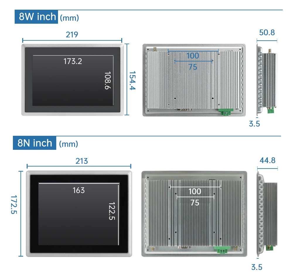 8~23.8 Inch Touch Industrial Screen IP65 Touch Screen Integrated Pc Industrial Embedded Panel PC TouchScreen Monitor