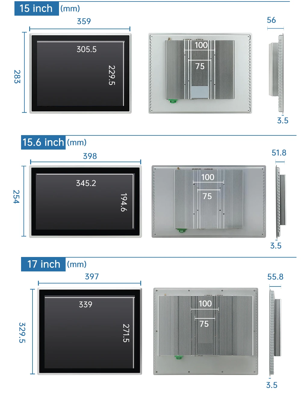 8~23.8 Inch Touch Industrial Screen IP65 Touch Screen Integrated Pc Industrial Embedded Panel PC TouchScreen Monitor