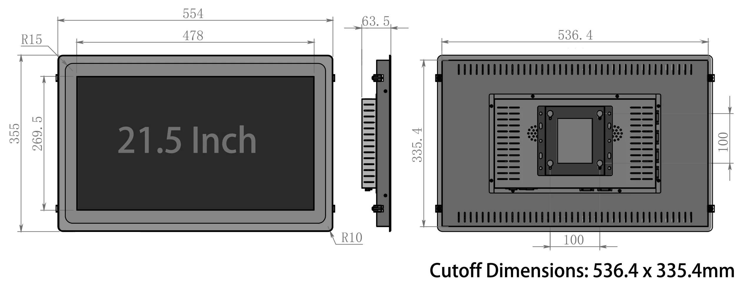 Embedded Industrial Touch PC Panel Computer Monitor Core I3 4th Gen 4G 64G with Capacitive Touch Screen For Win10 All In One PC