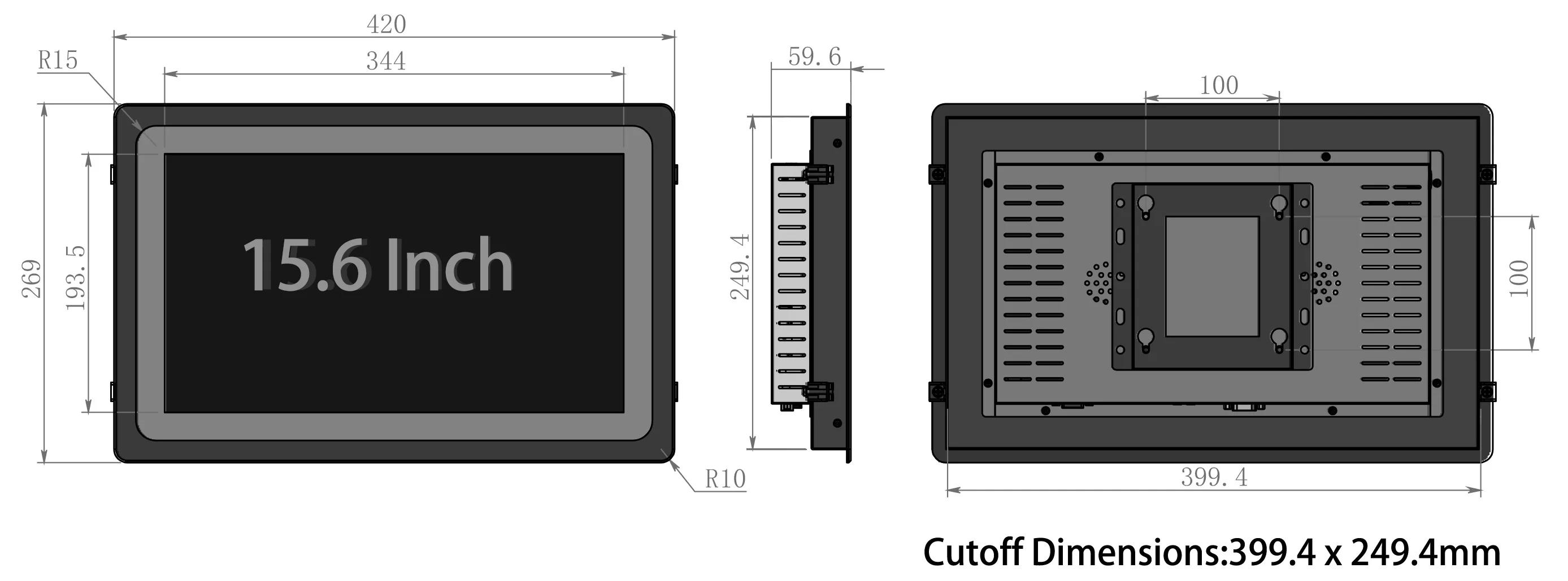 Embedded Industrial Touch PC Panel Computer Monitor Core I3 4th Gen 4G 64G with Capacitive Touch Screen For Win10 All In One PC
