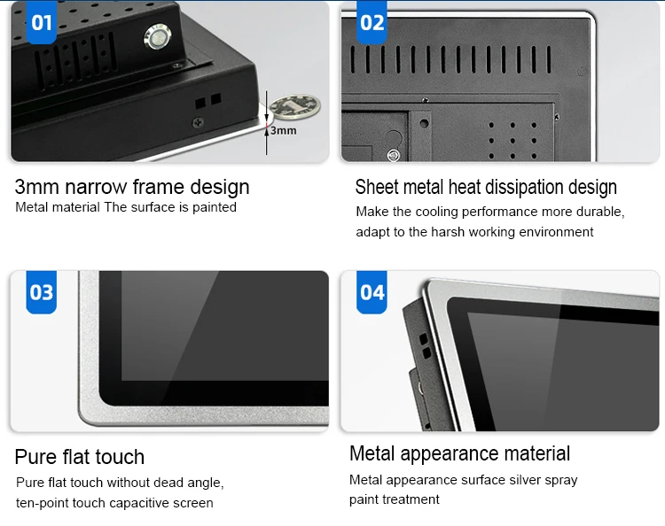 Embedded Industrial Touch PC Panel Computer Monitor Core I3 4th Gen 4G 64G with Capacitive Touch Screen For Win10 All In One PC
