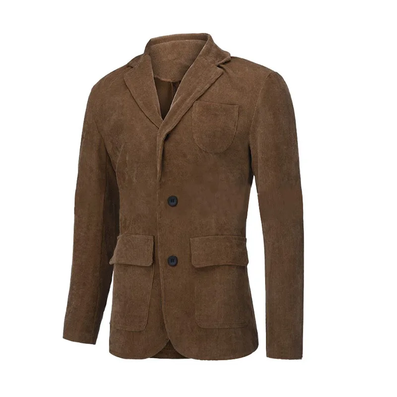 New Autumn Men's Clothing. Corduroy Solid Color Suit. European and American Men's Fashionable Casual Suit Collar Casual Jacket.
