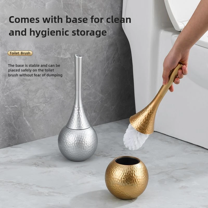 Luxury Gold Toilet Brush Set Replaceable Nylon Soft Bristle Brush Long Handle For WC Bathroom Accessories Cleaning Tools