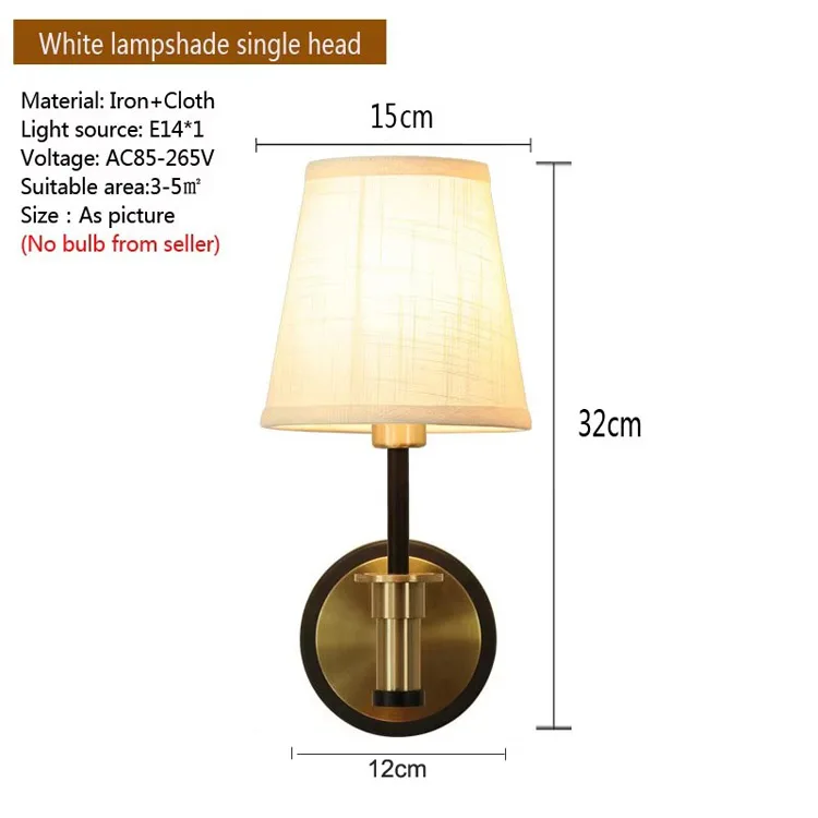 New American Style Rural Wall Lamp Bedroom Bedside Lighting Mirror Front Lamp Simple Living Room Hallway Single Head Wall Light