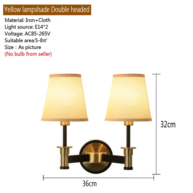 New American Style Rural Wall Lamp Bedroom Bedside Lighting Mirror Front Lamp Simple Living Room Hallway Single Head Wall Light