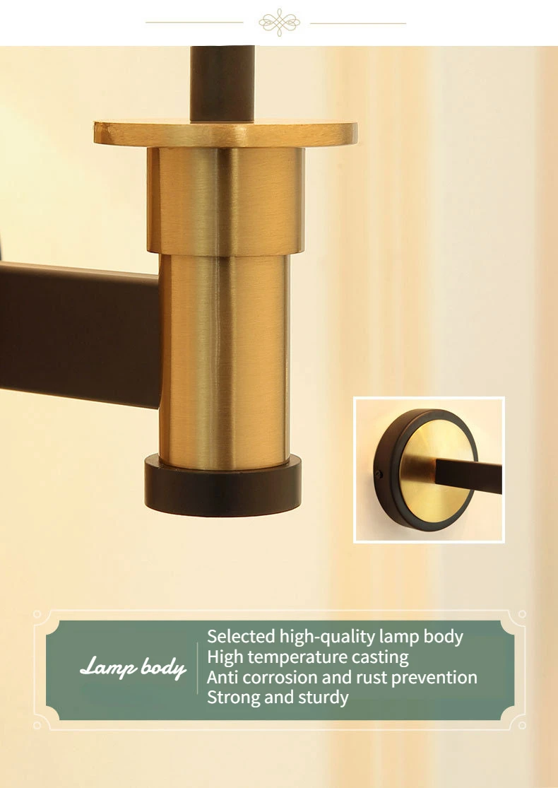 New American Style Rural Wall Lamp Bedroom Bedside Lighting Mirror Front Lamp Simple Living Room Hallway Single Head Wall Light