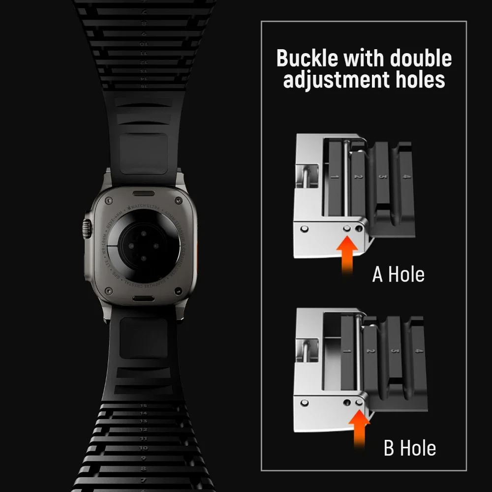 Silicone TPU Strap for Apple Watch Band Ultra 4 3 49mm 46mm 45mm 44mm Titanium Color Bracelet for IWatch Series 12 11 10 9 8 SE