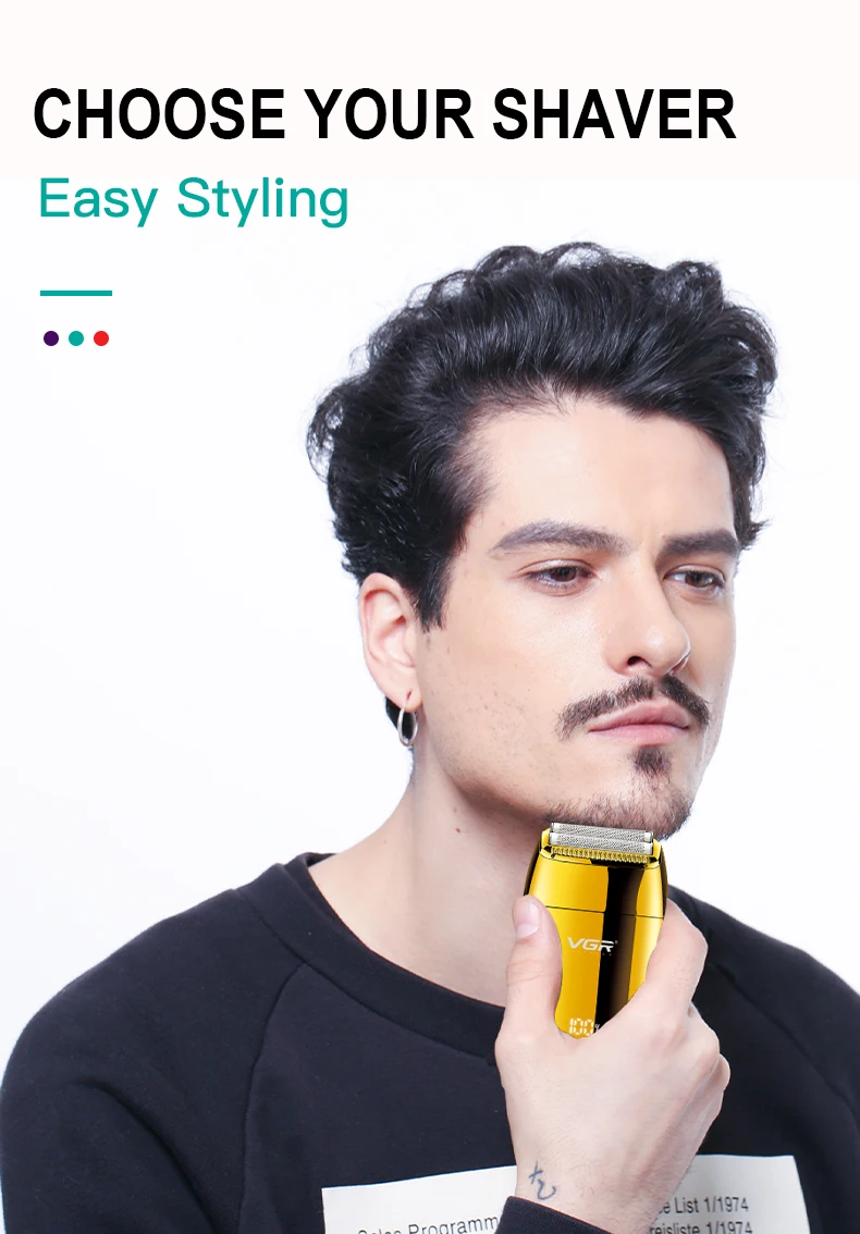 VGR Shaver Professional Razor Electric Shaver Reciprocating Shaving Machine Portable Beard Trimmer Mini Shaver for Men V-399