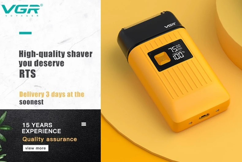 VGR Shaver Professional Razor Electric Shaver Reciprocating Shaving Machine Portable Beard Trimmer Mini Shaver for Men V-399