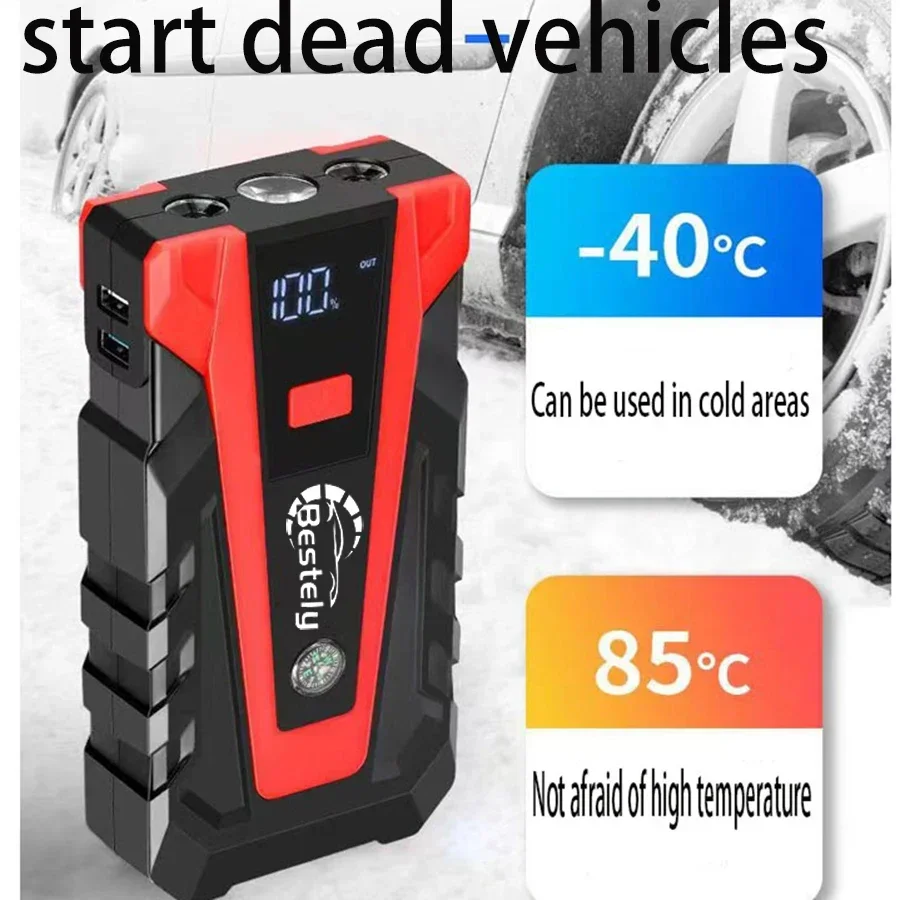 Bestely 12V 99800mAh 3000A Car Jump Starter Car Battery Starters Portable Power Bank 12V Starting Device Petrol Diesel Car