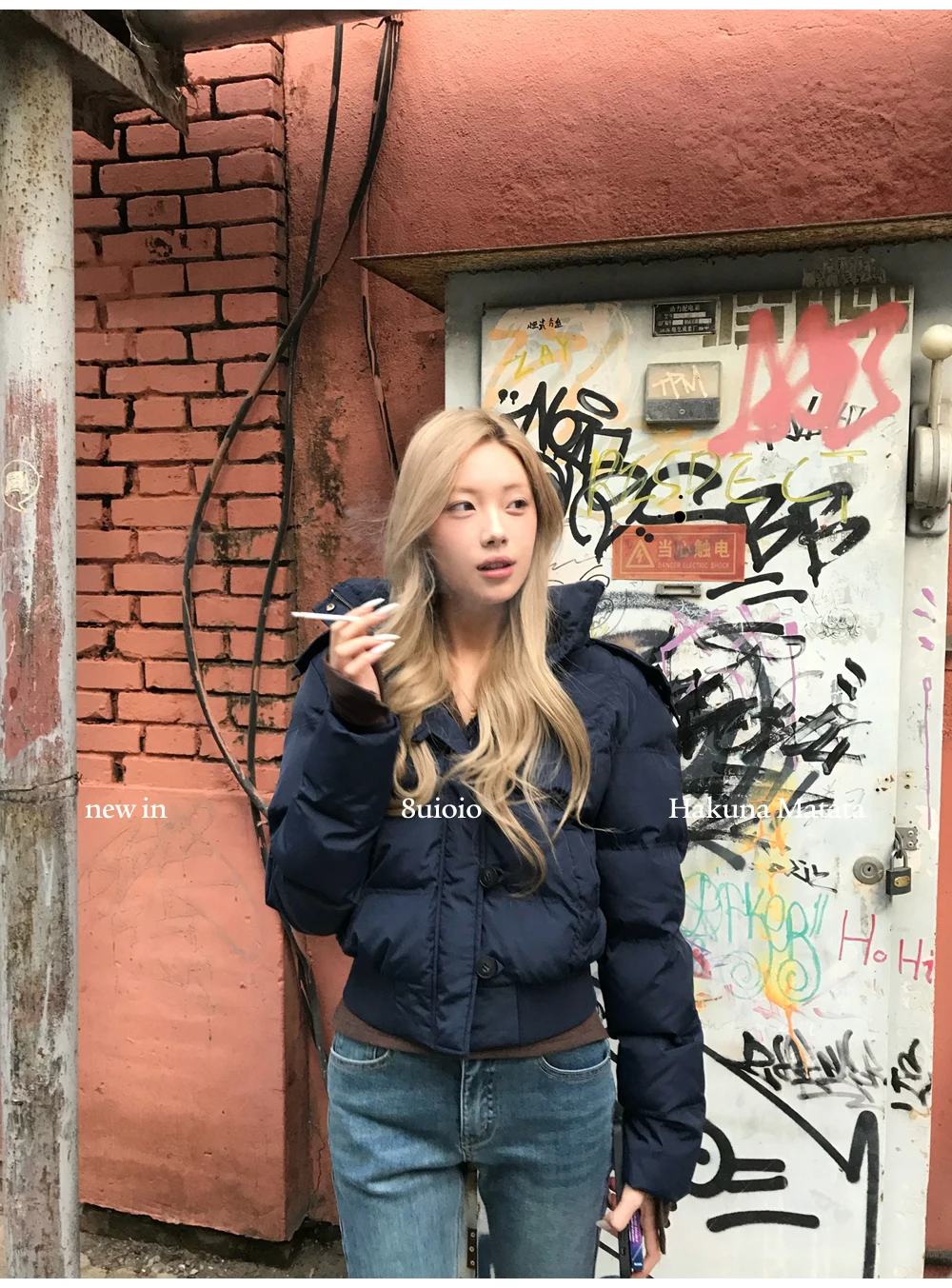 Autumn Winter Fur Hooded Jacket Women Outerwear Thick Dowon Cotton Padded Slim Short Parkas Female Cropped Puffer Bubble Coat