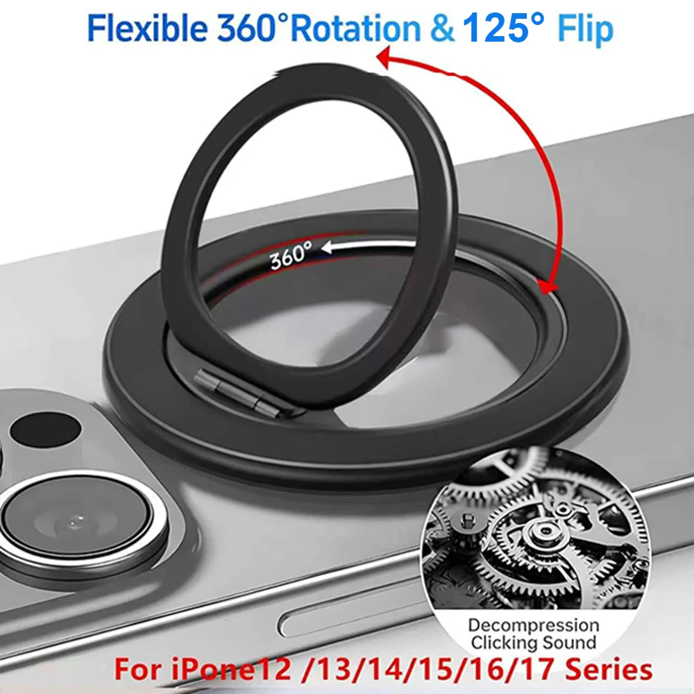 360°Rotation Magnetic Phone Ring For MagSafe Phone Grip Universal Magnetic Cellphone Stand Holder Finger Ring For iPhone 17 16