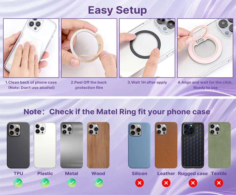 360°Rotation Magnetic Phone Ring For MagSafe Phone Grip Universal Magnetic Cellphone Stand Holder Finger Ring For iPhone 17 16
