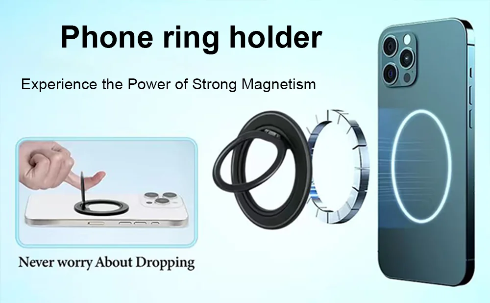 360°Rotation Magnetic Phone Ring For MagSafe Phone Grip Universal Magnetic Cellphone Stand Holder Finger Ring For iPhone 17 16