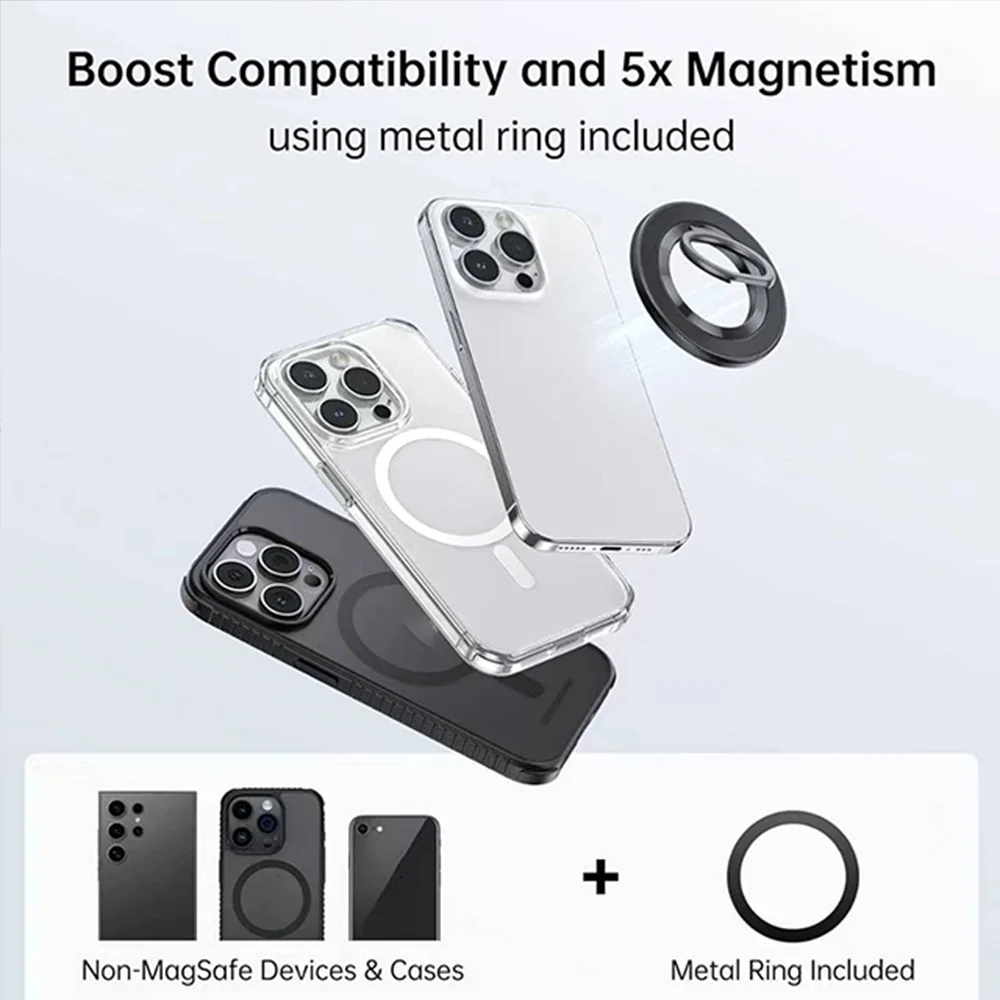 360°Rotation Magnetic Phone Ring For MagSafe Phone Grip Universal Magnetic Cellphone Stand Holder Finger Ring For iPhone 17 16