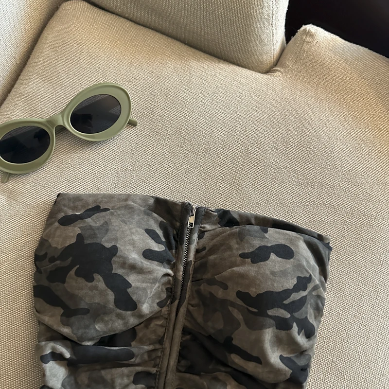Camouflage Women's Clothing With Chest Pad Y2k Clothes Crop Top Girls Bustier Vest Harajuku Fashion Shoujo Girl Tops Sexy Woman