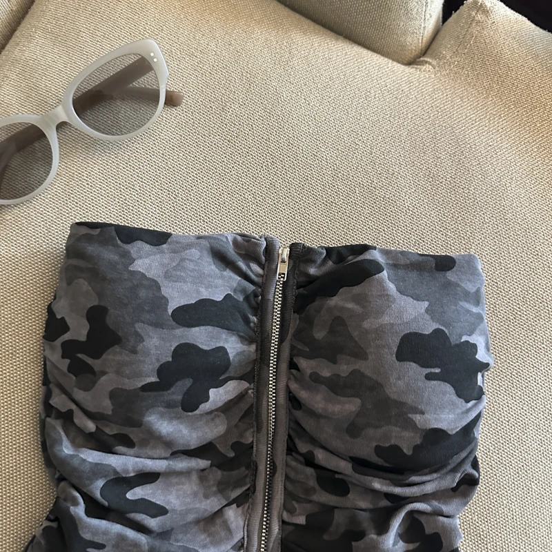 Camouflage Women's Clothing With Chest Pad Y2k Clothes Crop Top Girls Bustier Vest Harajuku Fashion Shoujo Girl Tops Sexy Woman