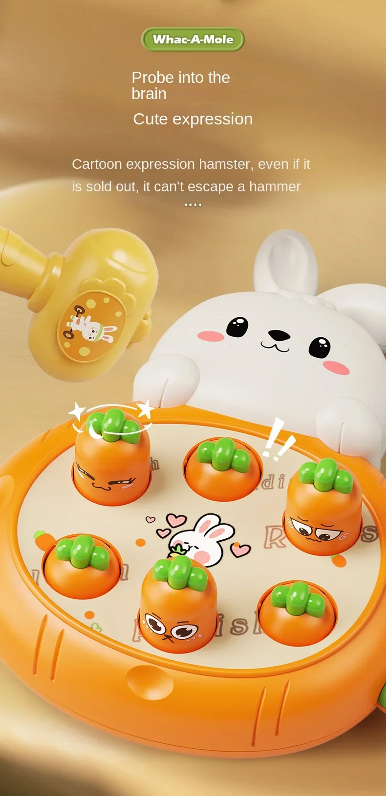 Cartoon Montessori Baby Toys Toddler Educational Birthday Gift Animal Theme Knocking Game Parent Child Board Hammering Game
