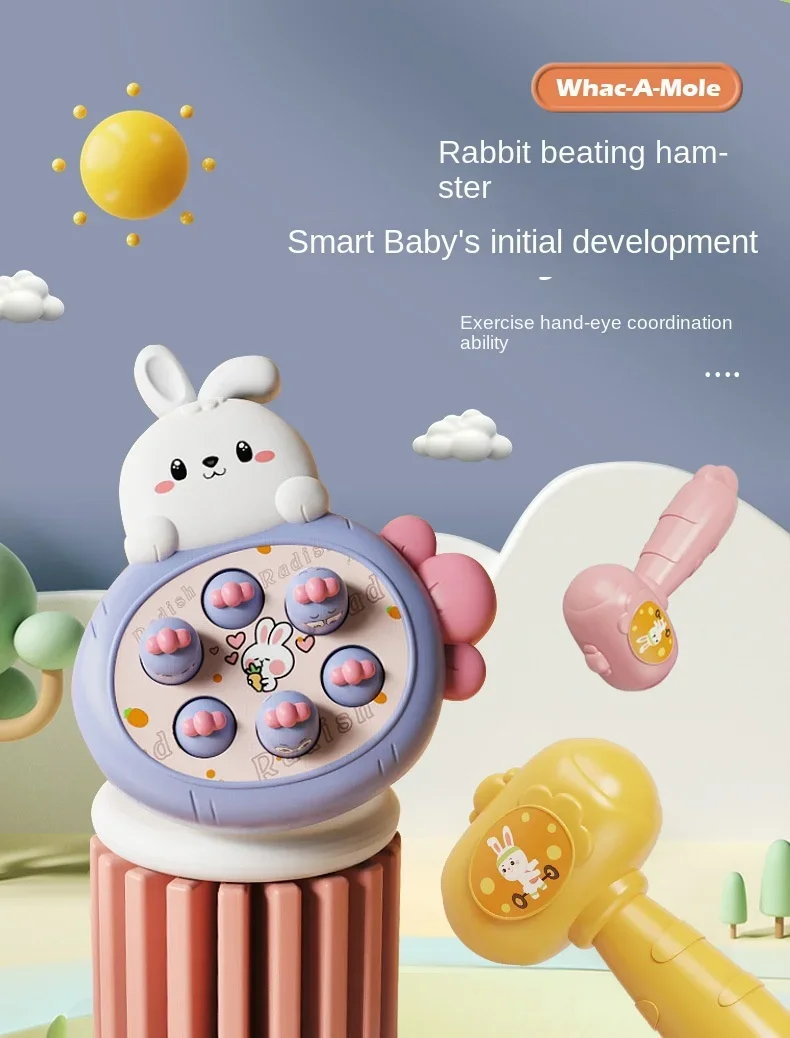 Cartoon Montessori Baby Toys Toddler Educational Birthday Gift Animal Theme Knocking Game Parent Child Board Hammering Game