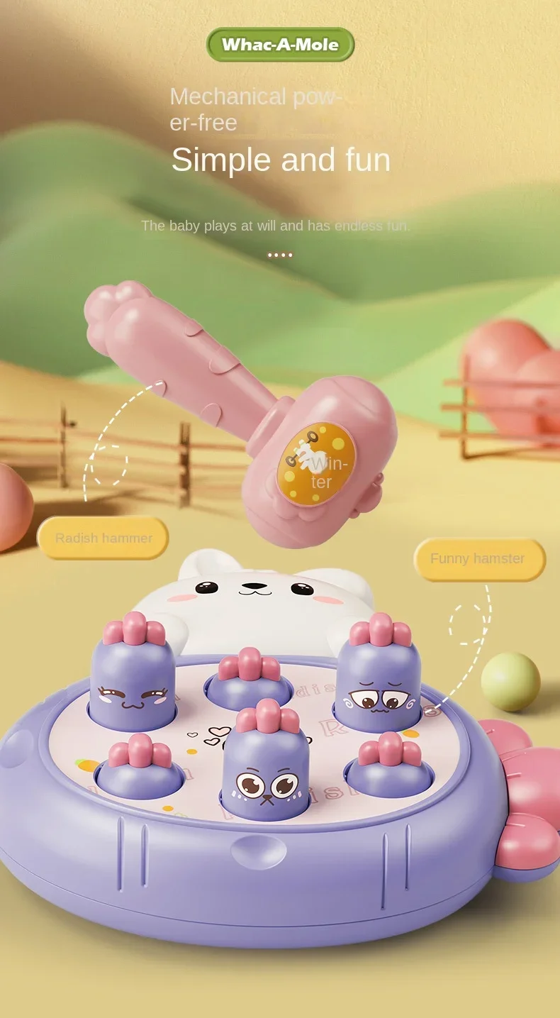 Cartoon Montessori Baby Toys Toddler Educational Birthday Gift Animal Theme Knocking Game Parent Child Board Hammering Game