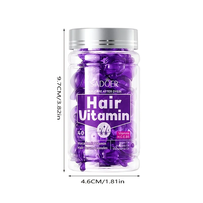 40/80/120pcs Vitamin Hair Care Essence Capsules, Containing Almond Oil, Tea Seed Oil, No-Rinse Conditioner, Hair Care Essential